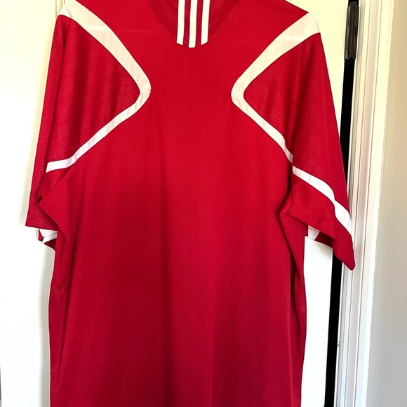 Adidas NWT University of Miami Redhawks Mens XL Polo shirt Red & White - Picture 2 of 9